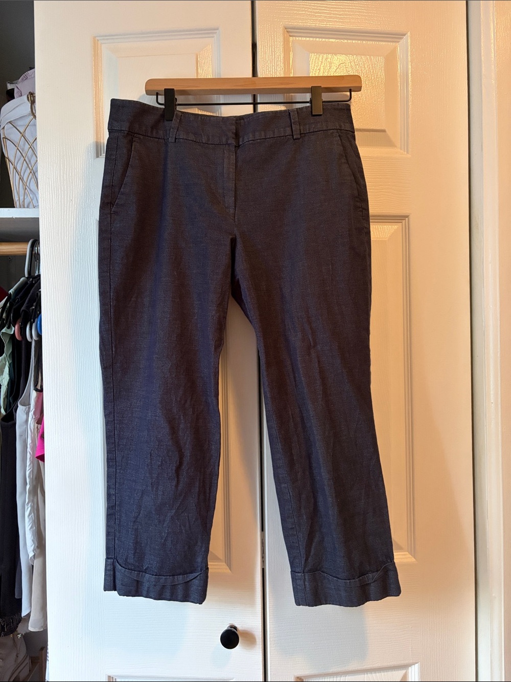 Ann Taylor Factory Navy Cropped Dress Pants